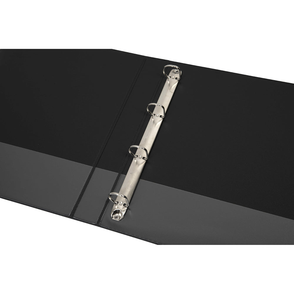 Marbig Clearview 4 D-Ring Insert Binder | 20pc A4 File 25mm Document Organiser Black