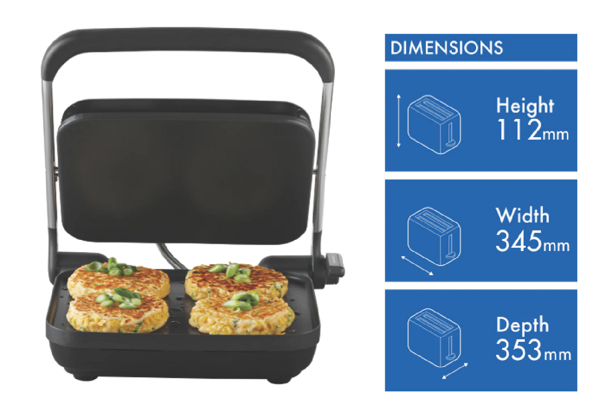 Sunbeam 4 Slice Toasted Sandwich Maker | Toastie Press Non-stick Kitchen Jaffle Machine