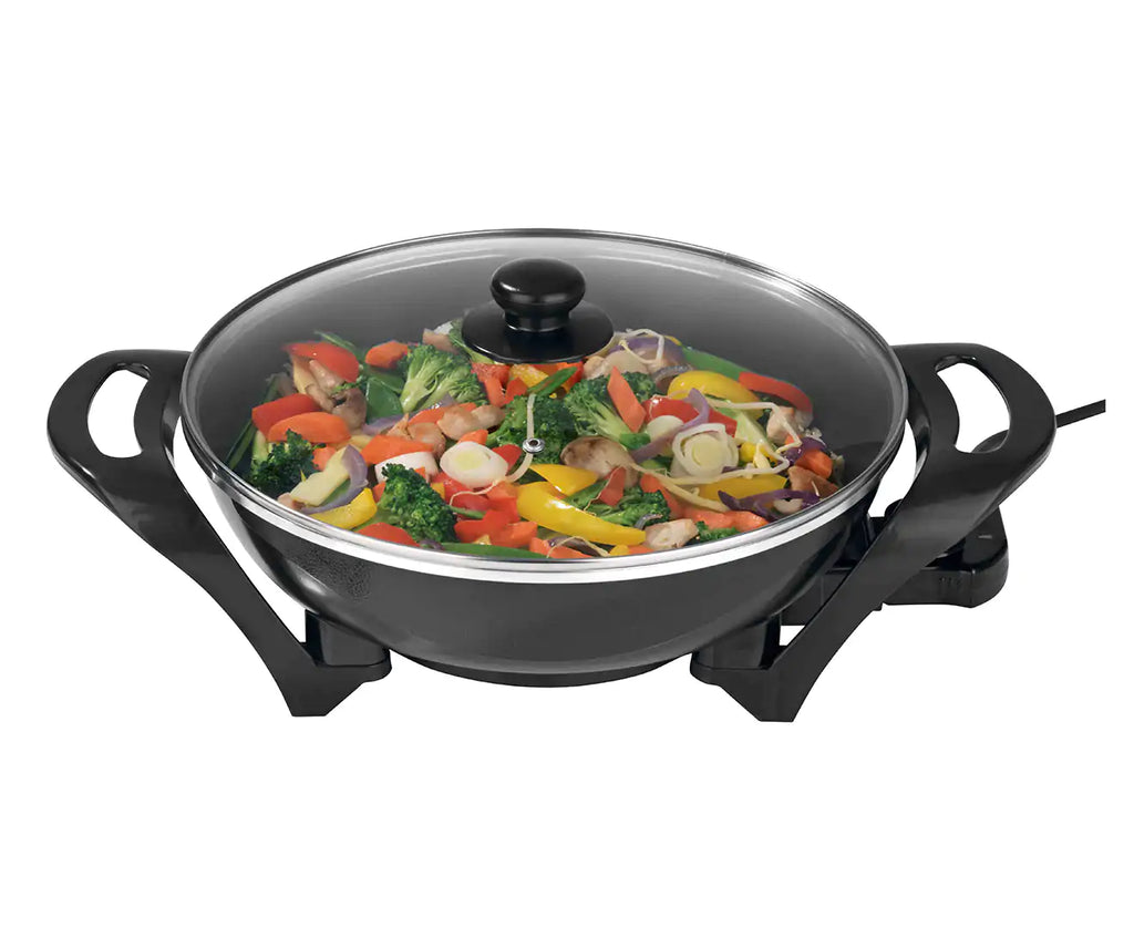 Electric 4.5L Family Wok Heated Cooking Pan Deep Frying Pan | Non-Stick 1500W