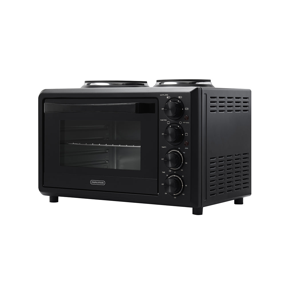 Countertop Compact Convection Oven | Morphy Richards 32L Benchtop Oven | 2 x Hot Plates & Timer | Roast, Cook and Bake