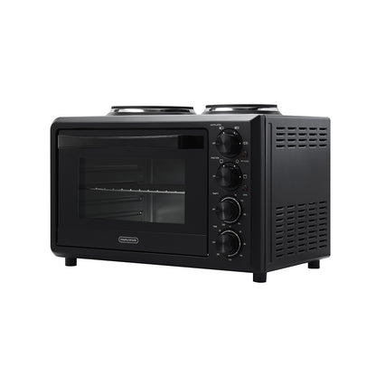 Countertop Compact Convection Oven | Morphy Richards 32L Benchtop Oven | 2 x Hot Plates & Timer | Roast, Cook and Bake