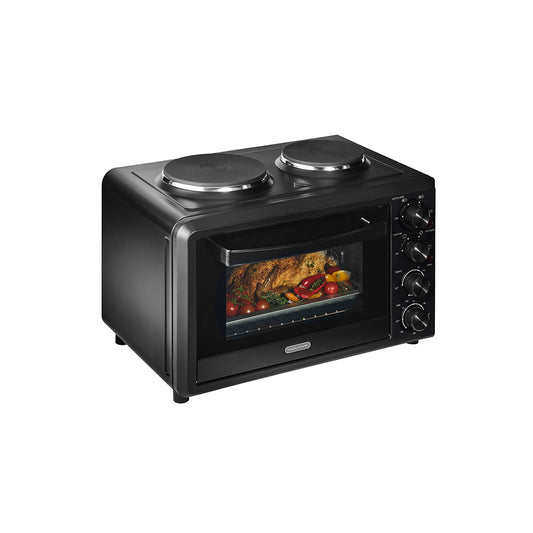 Countertop Compact Convection Oven | Morphy Richards 32L Benchtop Oven | 2 x Hot Plates & Timer | Roast, Cook and Bake