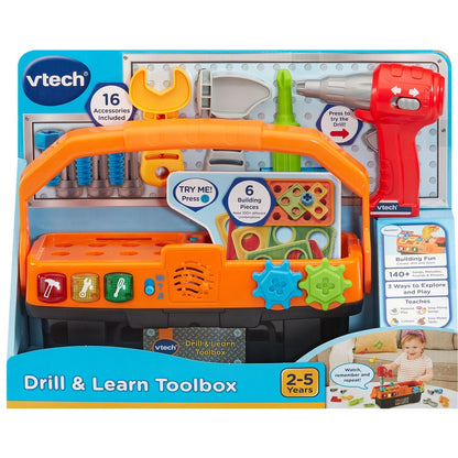 VTech Pretend Kids Toddler Toolbox | Electronic Learning Tool Kit | 3 Games Modes - Learning, Challenge, Music