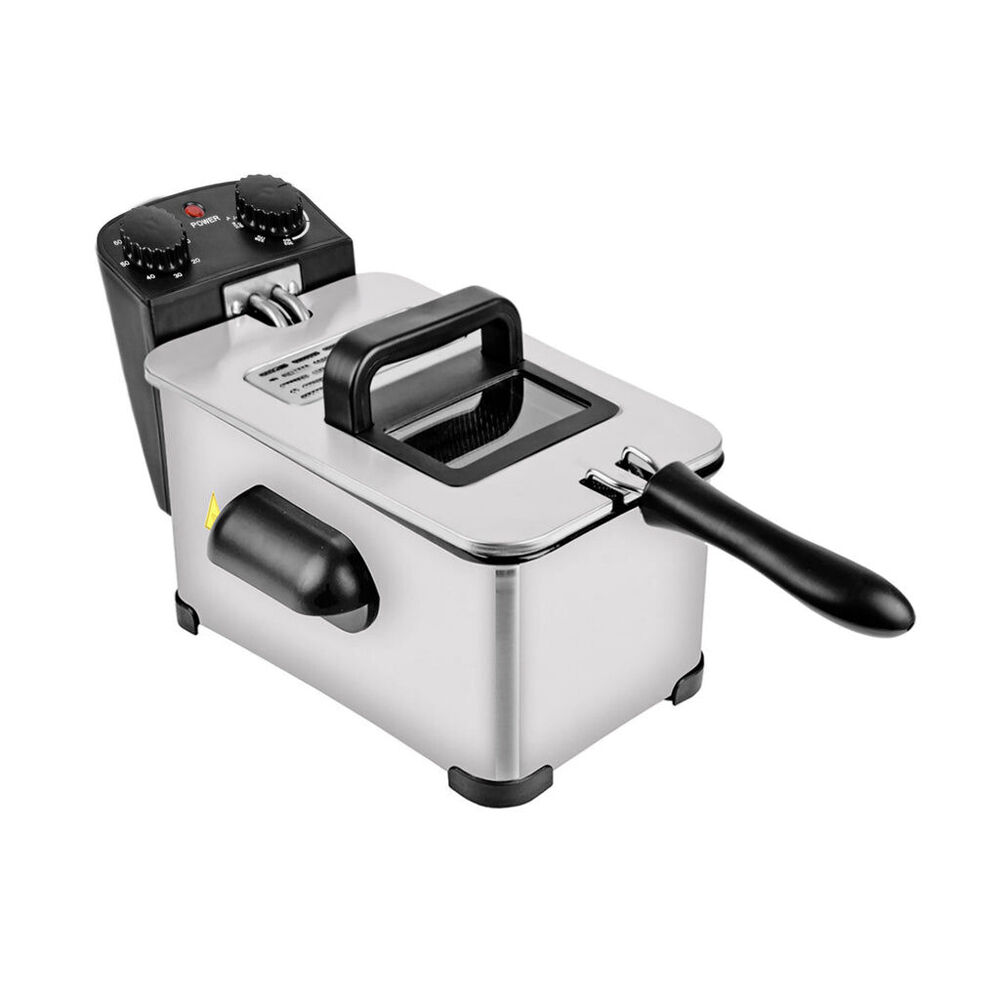 Electric Deep Fryer 3.8L | Lenoxx Deep Fat Fryer | Timer & Temperature Control Knob | Chips and Nuggets