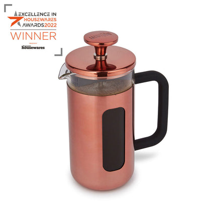 La Cafetiere Pisa 3-Cup 350ml | Stainless Steel/Glass Coffee French Press | Copper