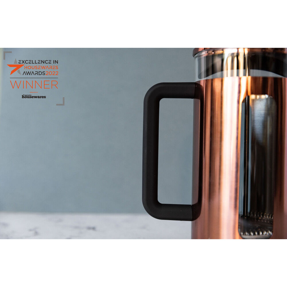 La Cafetiere Pisa 3-Cup 350ml | Stainless Steel/Glass Coffee French Press | Copper
