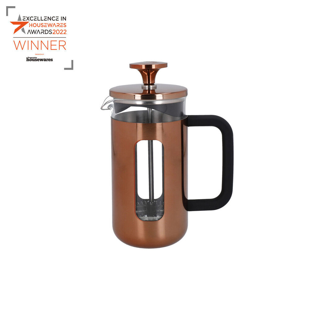 La Cafetiere Pisa 3-Cup 350ml | Stainless Steel/Glass Coffee French Press | Copper