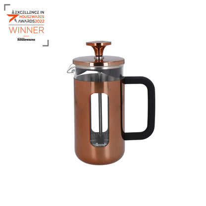 La Cafetiere Pisa 3-Cup 350ml | Stainless Steel/Glass Coffee French Press | Copper