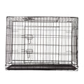 4Paws Foldable Metal Wire Portable Travel Pet Cage w/ ABS Tray 106x77cm Black