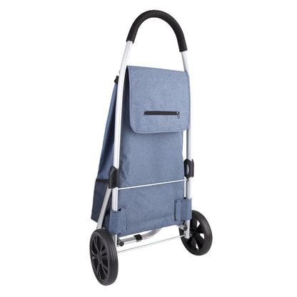 Lightweight Aluminium Durable Shopping Trolley | Sachi Urban 48L | Steel Blue