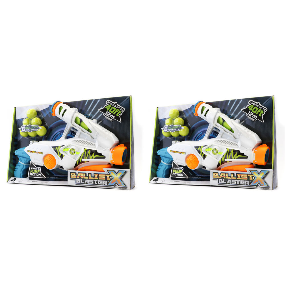 Kids Ball Blaster Set of 2 | Ballist-X Dragon Fire Foam Ball Launcher | Outdoor Toy Gun | Pump Action