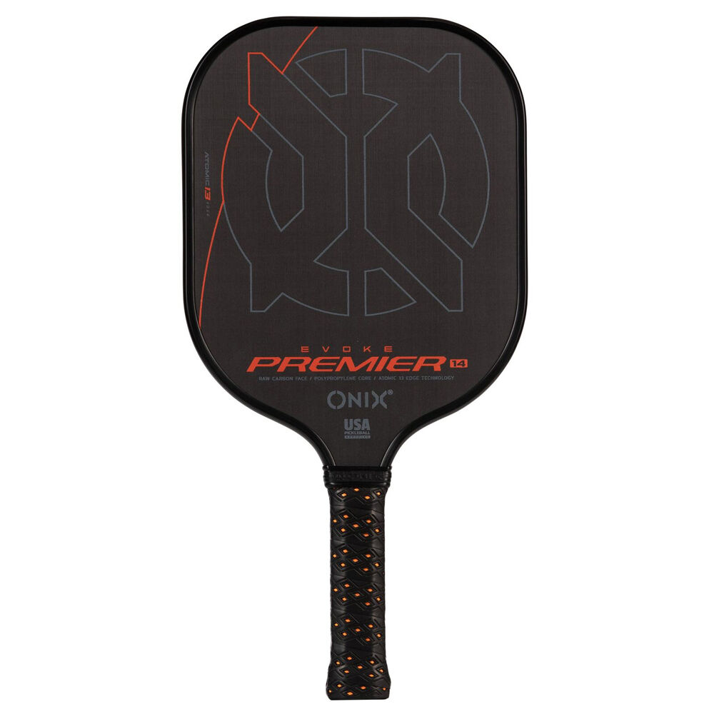 Onix Evoke Premier Pickleball Paddle | Raw Carbon Fiber Control Paddle | 14mm Black | Thermofused Frame | Spin and Shot Accuracy