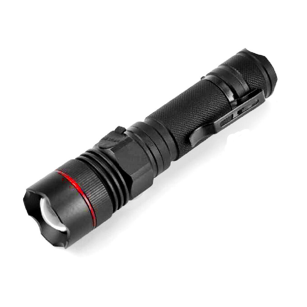 Tactical Rechargeable LED Flashlight 5W | Sansai Water Resistant Torch with USB Charging | Water Resistant