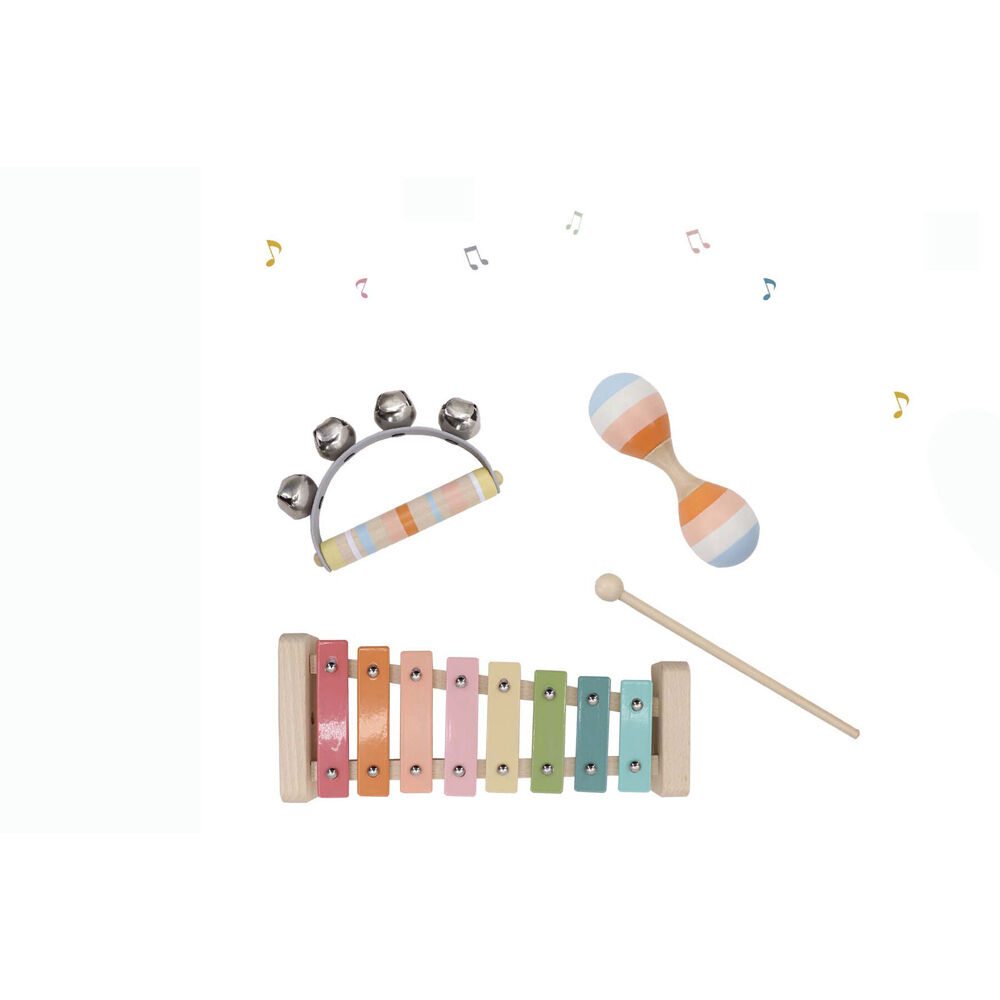 3pc Kaper Kidz Wooden Kids Musical Toy Set w/ Xylophone & Shaker 18m+ Orange