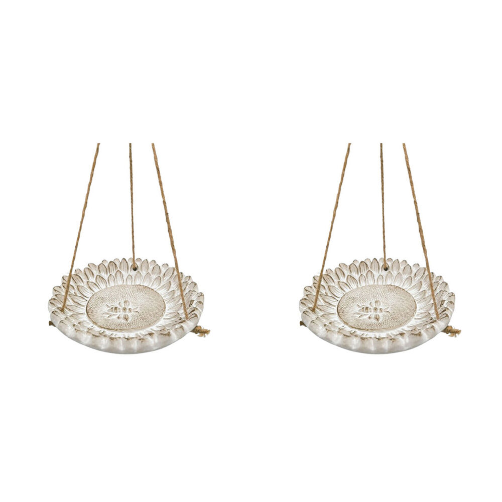 2PK Urban Ceramic | Fable Bee Outdoor Garden Bird Feeder | 20cm Bisque