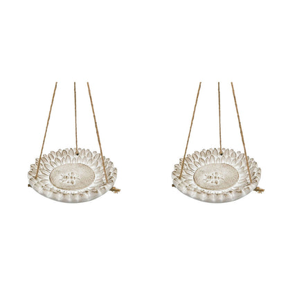 2PK Urban Ceramic | Fable Bee Outdoor Garden Bird Feeder | 20cm Bisque
