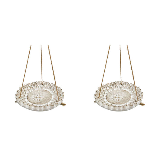 2PK Urban Ceramic | Fable Bee Outdoor Garden Bird Feeder | 20cm Bisque