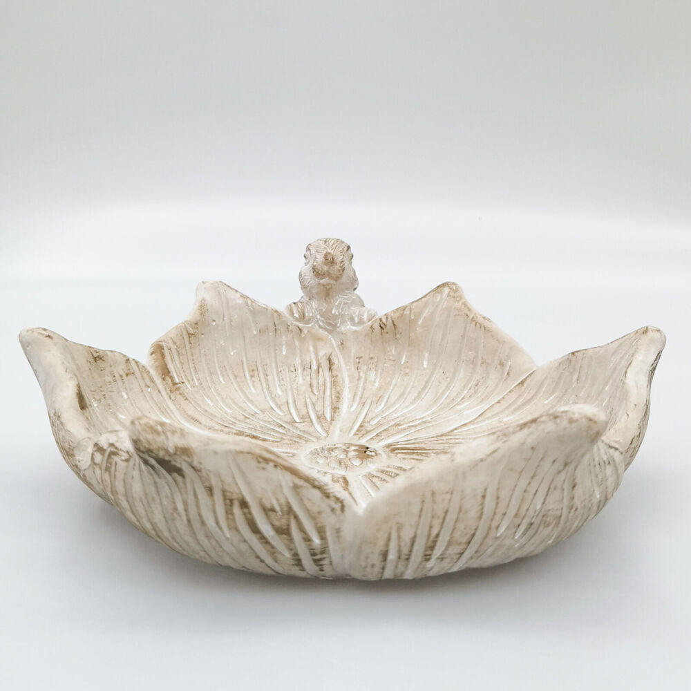 2PK Ceramic Bunny Bird Bath Bowls – Outdoor Garden Decor | 27x25cm Bisque | Urban Fable