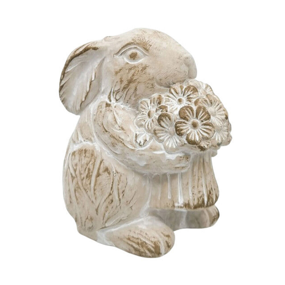 6PK Urban Ceramic Fable Bunny | Ornament Outdoor Garden Decor | 10cm Bisque