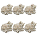 6PK Urban Ceramic | Fable Frog Ornament | Outdoor Garden Decor 7cm Bisque