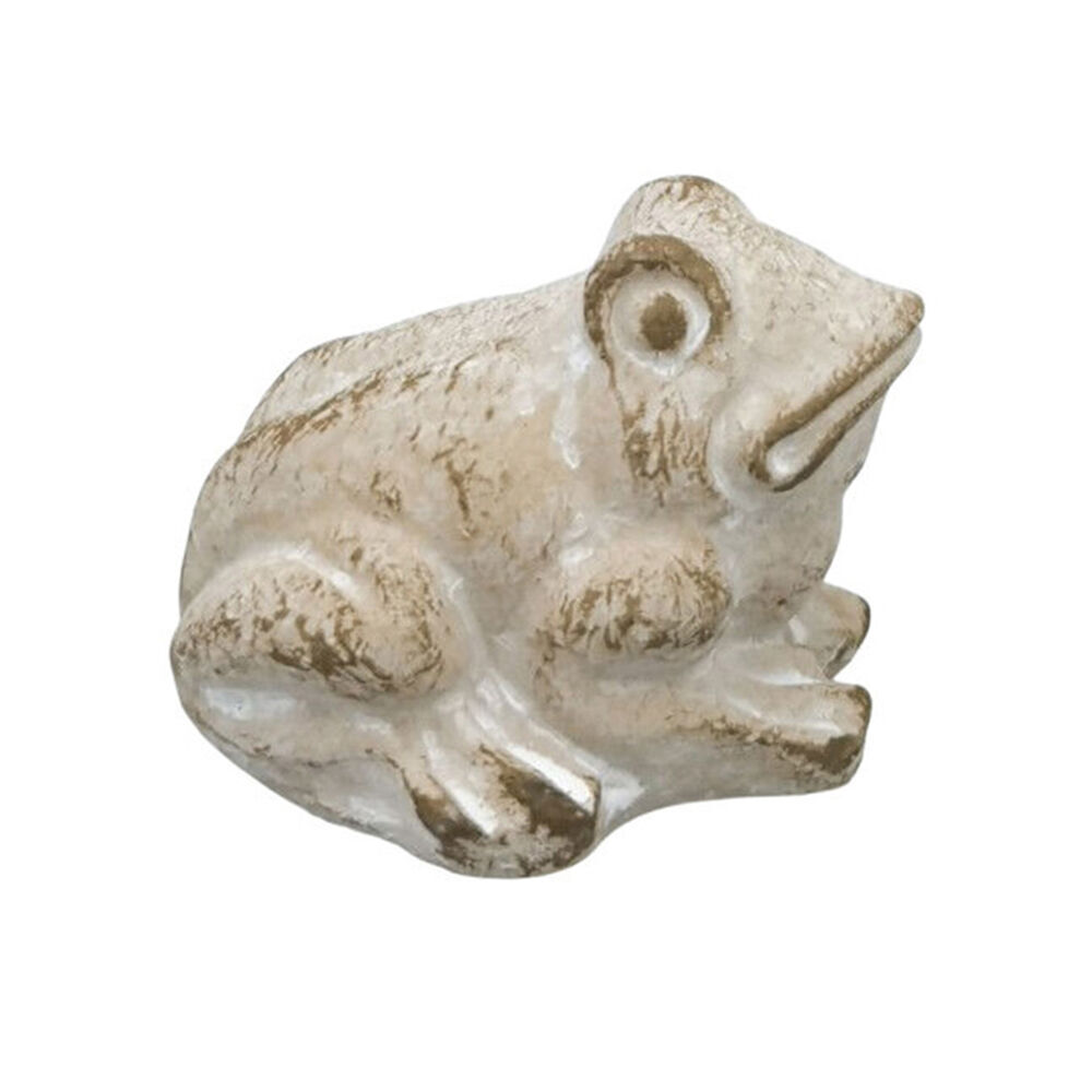 6PK Urban Ceramic | Fable Frog Ornament | Outdoor Garden Decor 7cm Bisque