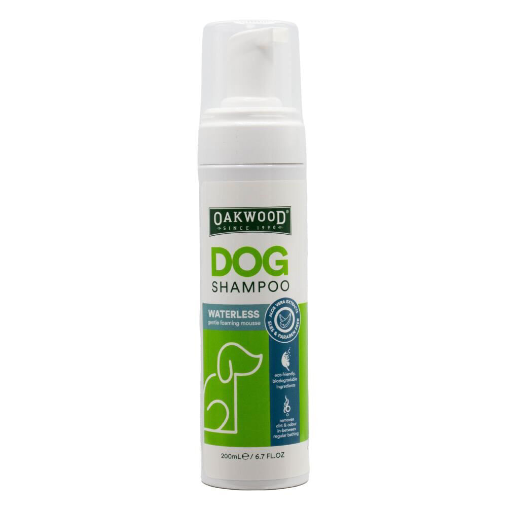 Oakwood Dog Shampoo | Waterless Gentle Foaming Mousse | Pet Grooming | 4pk x 200ml