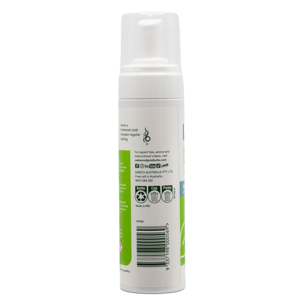 Oakwood Dog Shampoo | Waterless Gentle Foaming Mousse | Pet Grooming | 4pk x 200ml