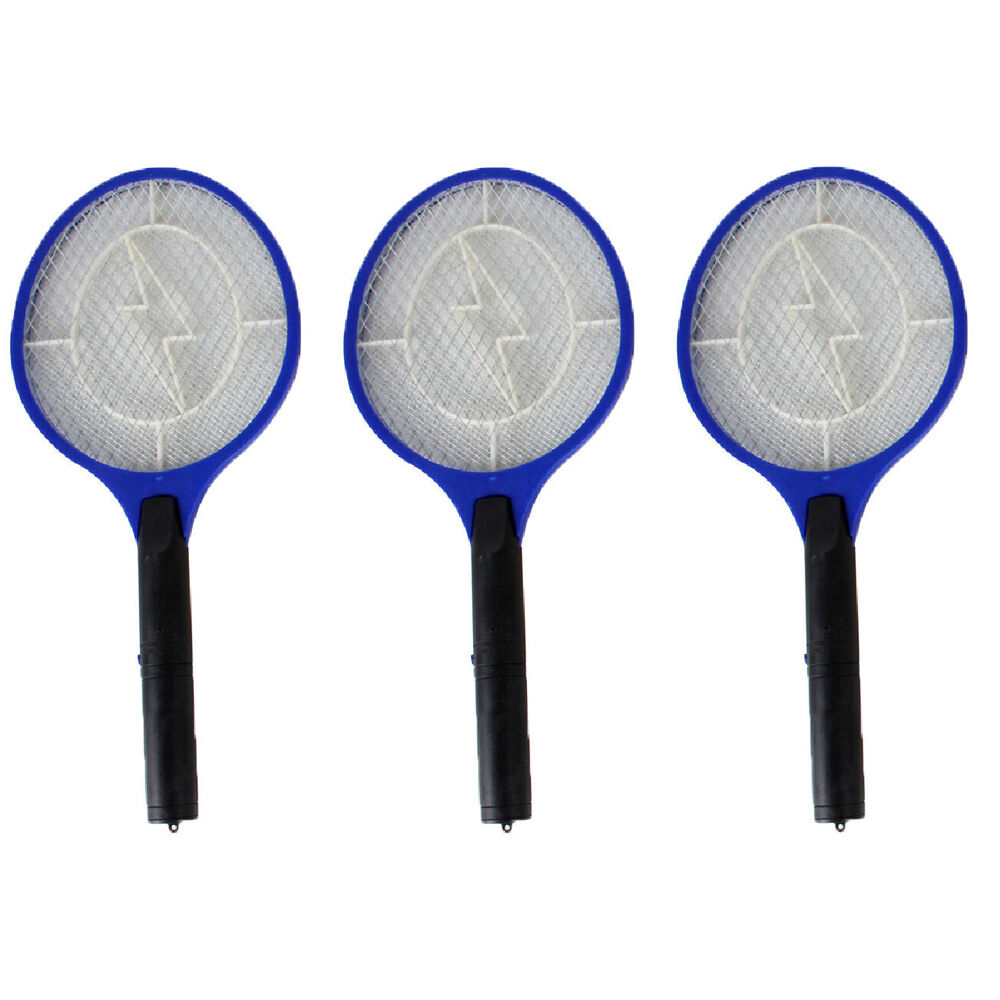 Dragonfly Electric Mosquito Zapper Racquet 3pk | 3000V Shock | Heavy Duty Bug Swatter (53x25cm) | Electric Bug Swatter | Outdoor Pest Control | Summer Mosquito Solution