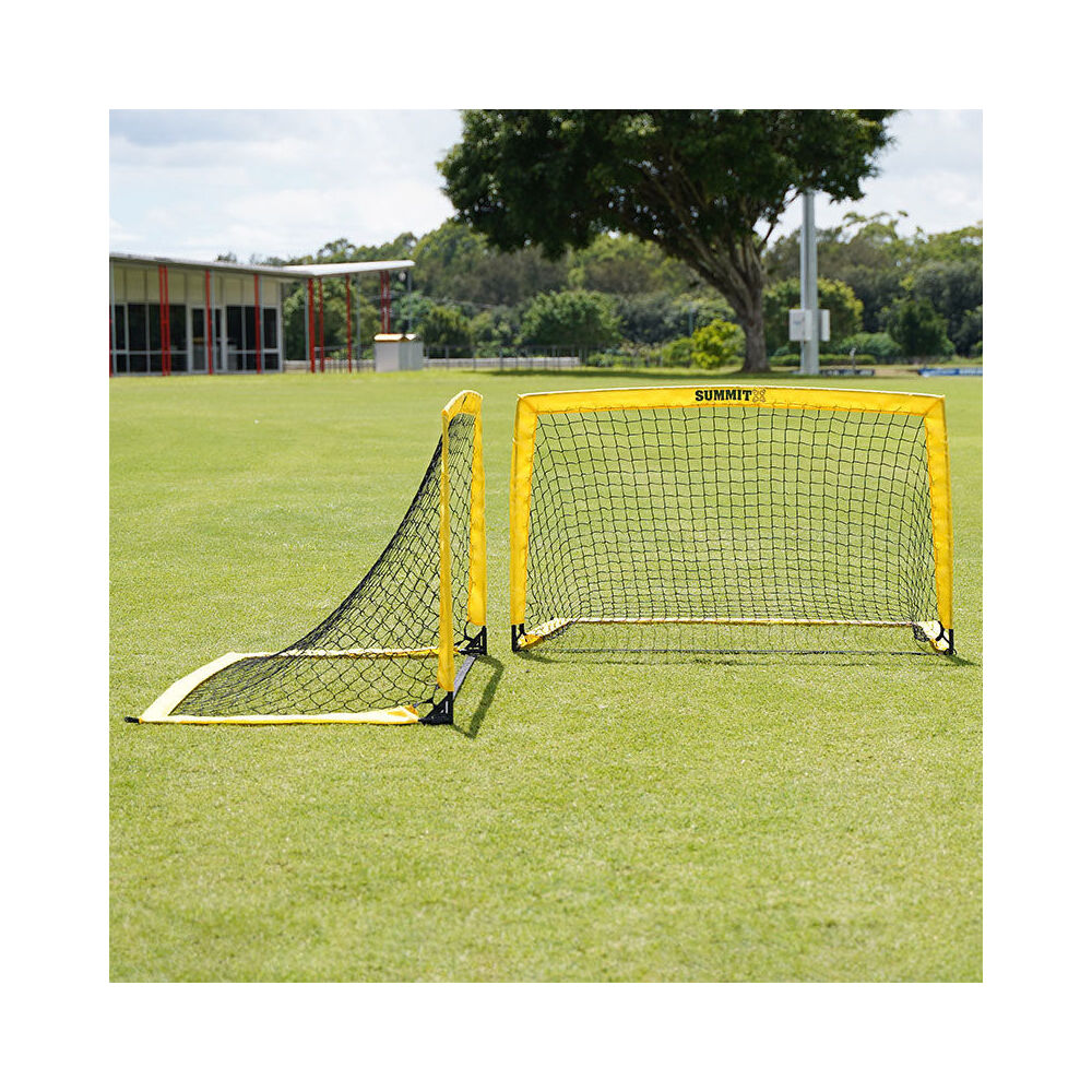 Summit Football | Australia Junior Soccer Nets | Goals Indoor/Outdoor 150cm/4ft | 2Pk | Training drills | Football Australia Endorsed