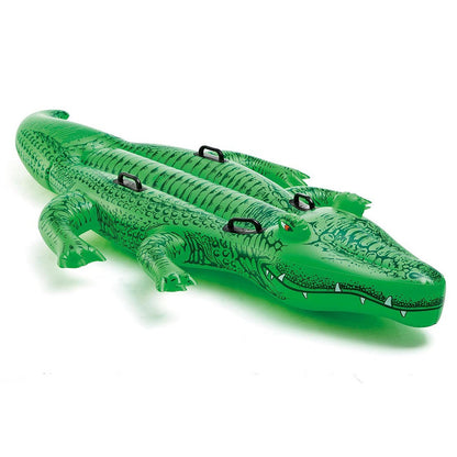 Intex 203cm Inflatable Crocodile/Alligator | Ride-On Kids Water Toy for Pool | Two Air Chambers for added Safety | Four Handles | 80kg Weight Limit