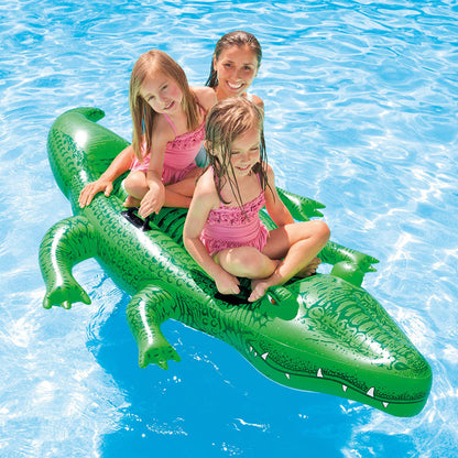 Intex 203cm Inflatable Crocodile/Alligator | Ride-On Kids Water Toy for Pool | Two Air Chambers for added Safety | Four Handles | 80kg Weight Limit