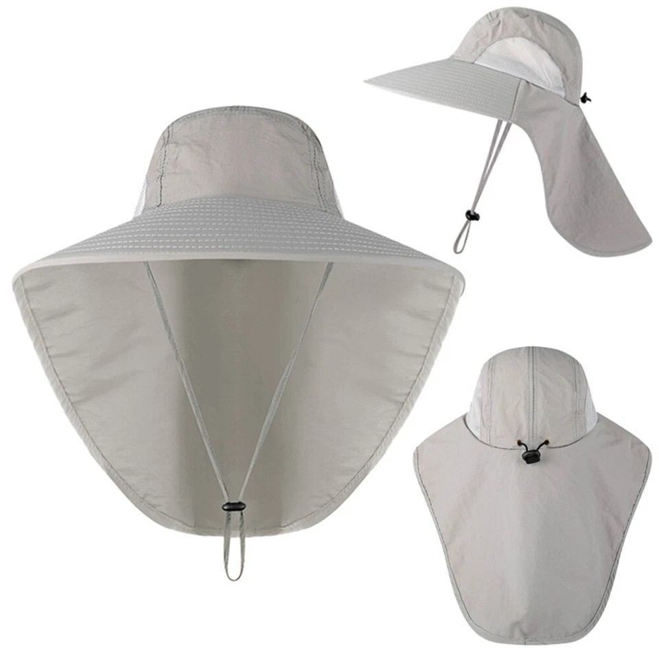 Unisex Outdoor Fishing Hiking Hat | Anti UV Sun Protect | Neck Face Flap | Golf Cap | 100% Nylon | Machine Wash