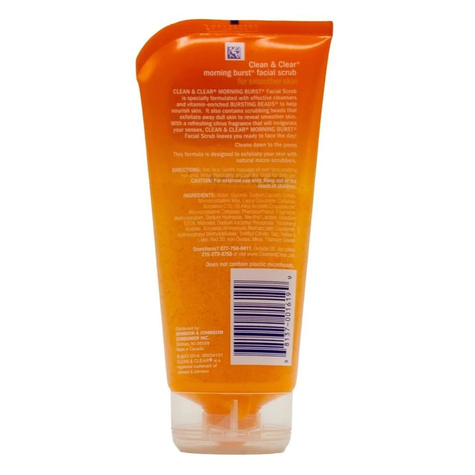 4PK Clean & Clear 141g Facial Scrub Morning Burst Oil Free Skin Care Cleanser
