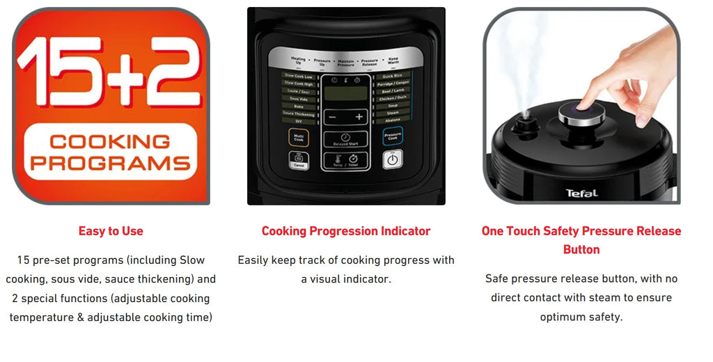 Tefal Smart Multi-Cooker 6LSous Vide Slow Cooker Curry Stew Maker 15 Presets NEW