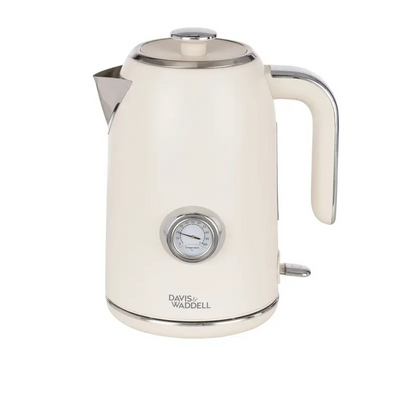 Davis & Waddell Newbury Vintage Electric Kettle | 1.7L Cream | Classic Look Kettle | One touch Switch