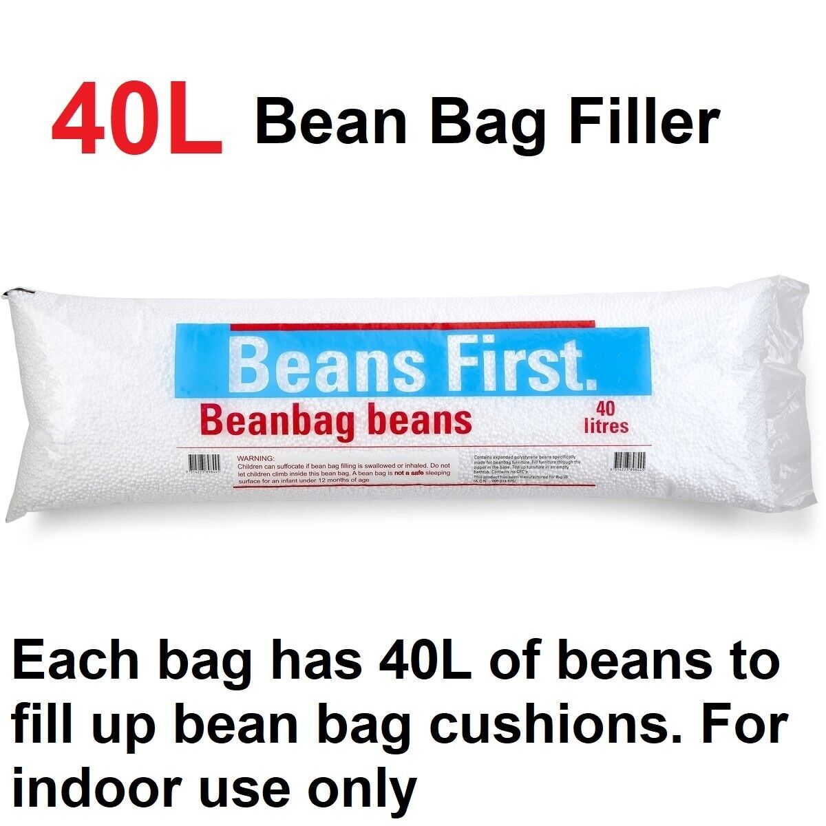 180 Lt. Premier Fill + Funnelweb Fill System  Bean bag filling, Bean bag  refill, Bean bag beads