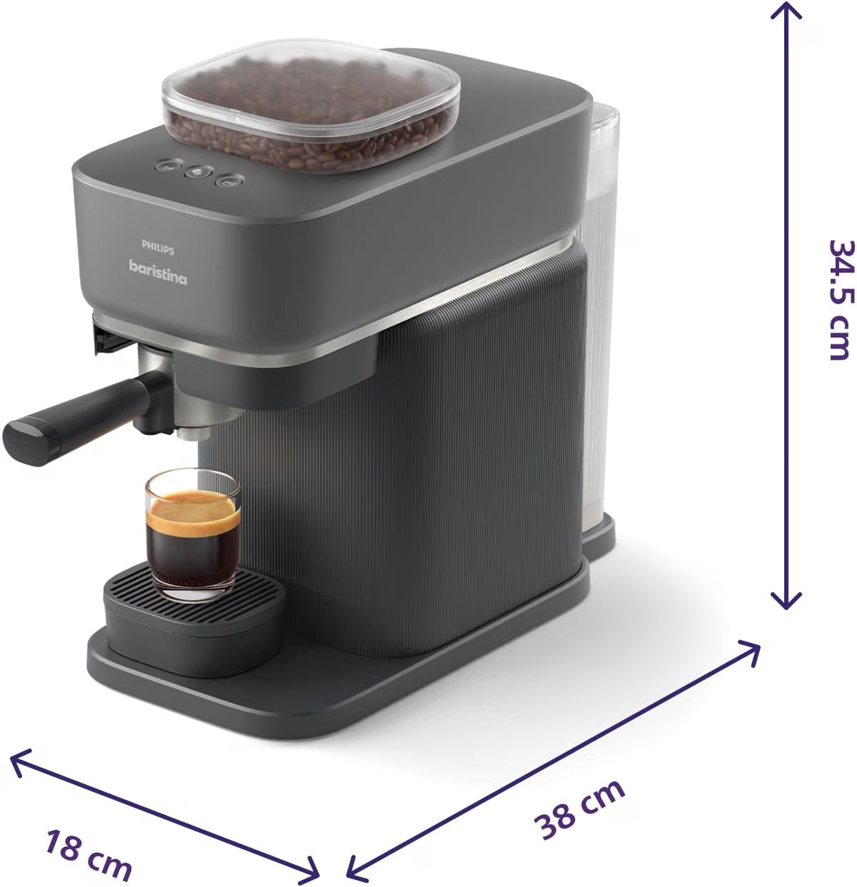 Philips Espresso Machine, 16 Bar, Automatic Grinder, Compact Coffee Machine, Home Kitchen Appliances