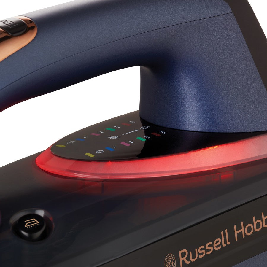 Russell Hobbs 2400W Steam Iron | Garment Clothes Crease Remover Fabric | Ceramic Soleplates | 50g continuous steam