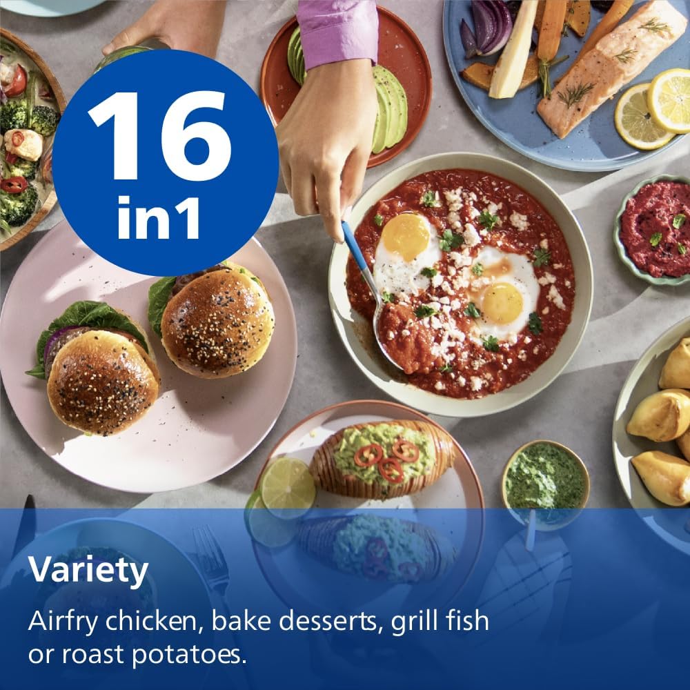 Philips Large 7.2L Airfryer, Electric Kitchen Appliance 16 Presets, Air Frying Fat Removal Hot Chips Nuggets and more