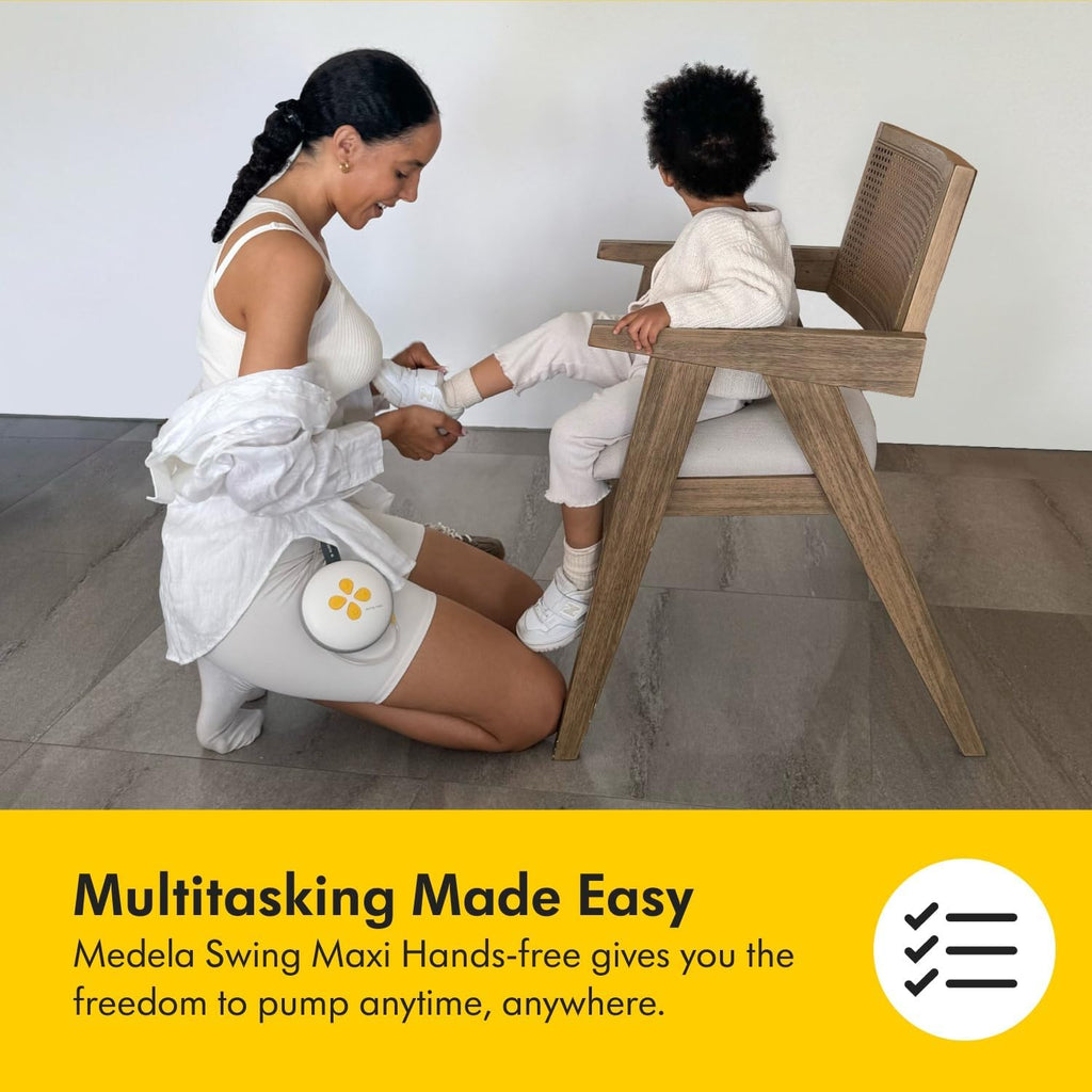 Medela Swing Maxi Hands-Free Double Electric Breast Pump | Easy and Intuitive Design for On-the-Go | Compatible with Medela Family App