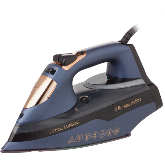 Russell Hobbs 2400W Steam Iron | Garment Clothes Crease Remover Fabric | Ceramic Soleplates | 50g continuous steam