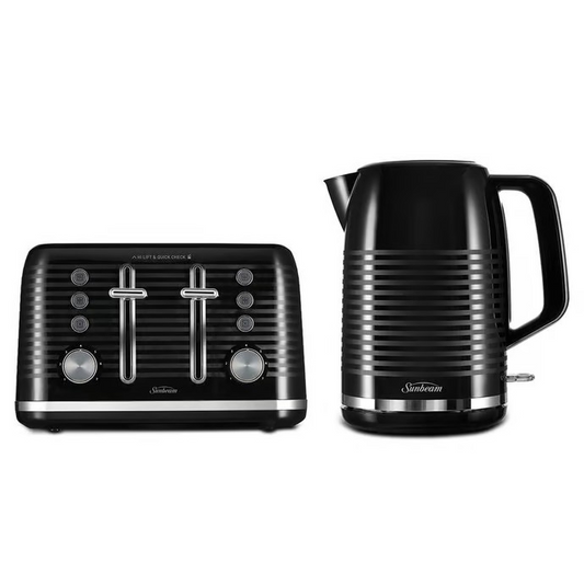 Sunbeam Kettle & Toaster Breakfast Set | 1.7L Kettle Hot Water Jug | 4 Slice Toaster Bread Browing Machine