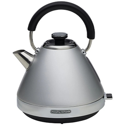 Morphy Richards Venture Pyramid | Electric Kettle 2.2KW 1.5L | Steel-Grey | 360 degree Cordless Base