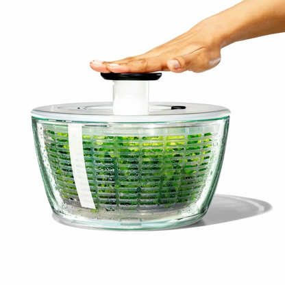 OXO Good Grips Glass Salad Spinner | Dishwasher Safe | Large Serving Bowl | Colander