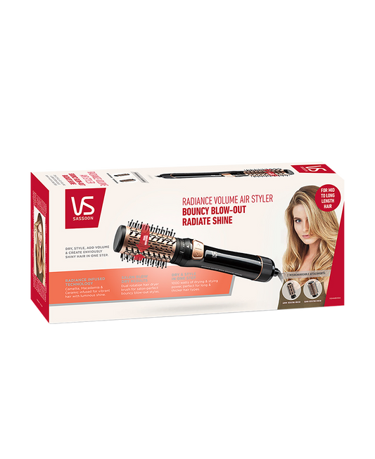 Radiance Women's Volume Air Styler | Bouncy Volumised Hair Curler Styler | Hot Airbrush Brush