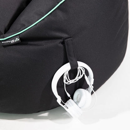 Laser Gaming Fabric Bean Bag | Game Sofa TV Chair Lounger w/ Headphone Strap & Side Pocket Black