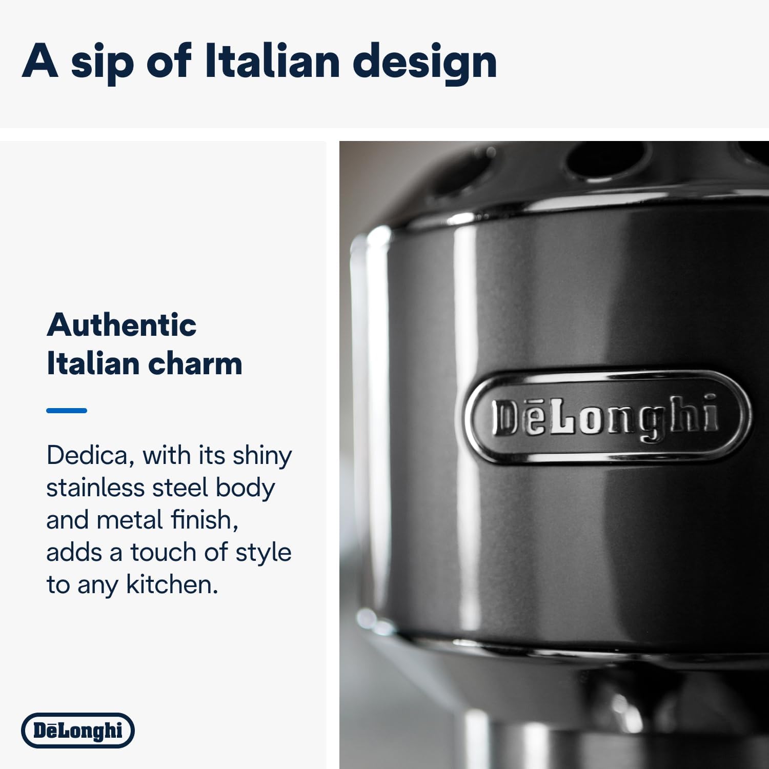 De'Longhi Manual Espresso Coffee Machine | Electric Cappuccino Coffee Maker with Milk Frother | Milk Frothing Steam Wand