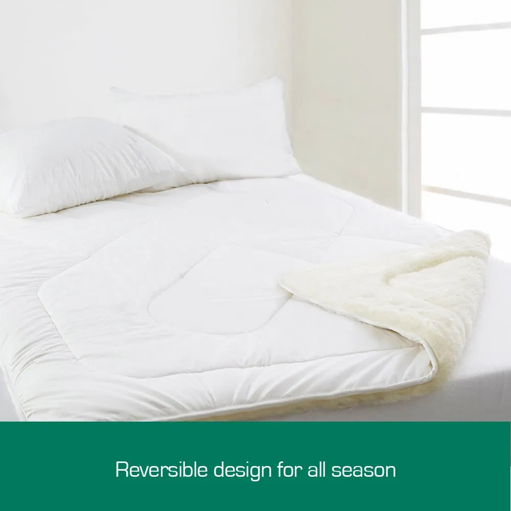 Australian Made Wool Underlay KING SIZED | Winter Bedding Mattress Topper Fully Fitted Underlay Matress Protector