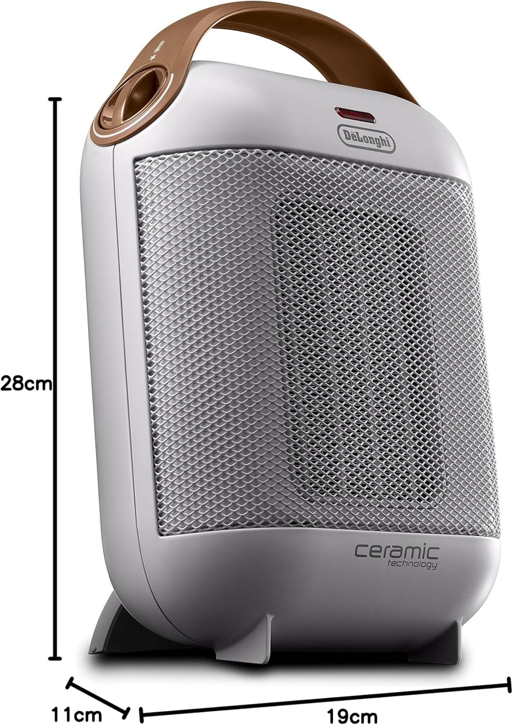 De'Longhi Capsule Fan Heater | Self-Regulating Ceramic Heater| Mini Fan Heater | Portable Heater with Handles | Desk Heater |1800W