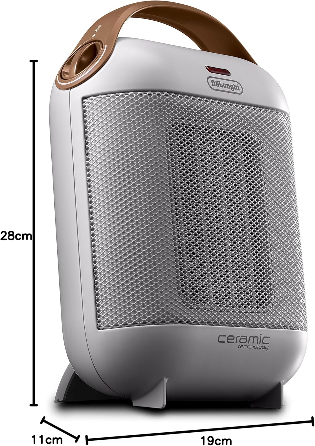 De'Longhi Capsule Fan Heater | Self-Regulating Ceramic Heater| Mini Fan Heater | Portable Heater with Handles | Desk Heater |1800W